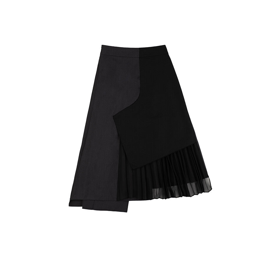 PEOPLE OF THE WORLD HERRINGBONE COMBO PLEATED SKIRT