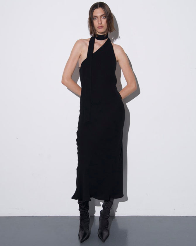 GUDU ONE-SHOUDLER MIDI DRESS WITH AN OPEN BACK